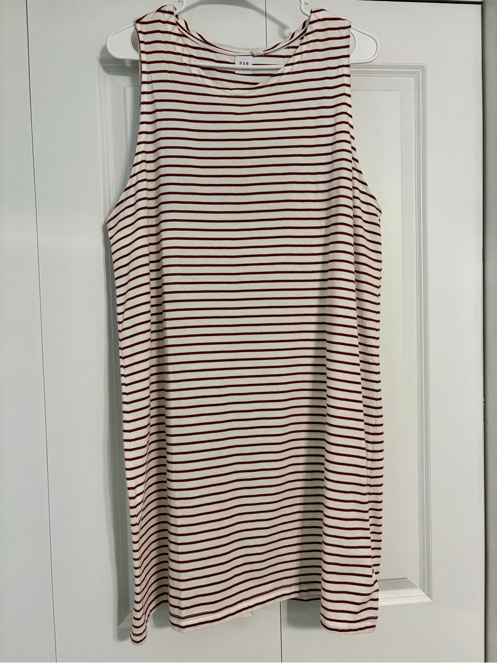 GAP Striped Tank Dress in White and Brown, L, NWT